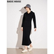 House 百家好黑色连帽卫衣裙女2026春季 新款 Basic 显瘦长款 打底裙
