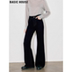House 新款 百家好黑金色高腰微喇牛仔裤 Basic 女款 2026春季 阔腿裤