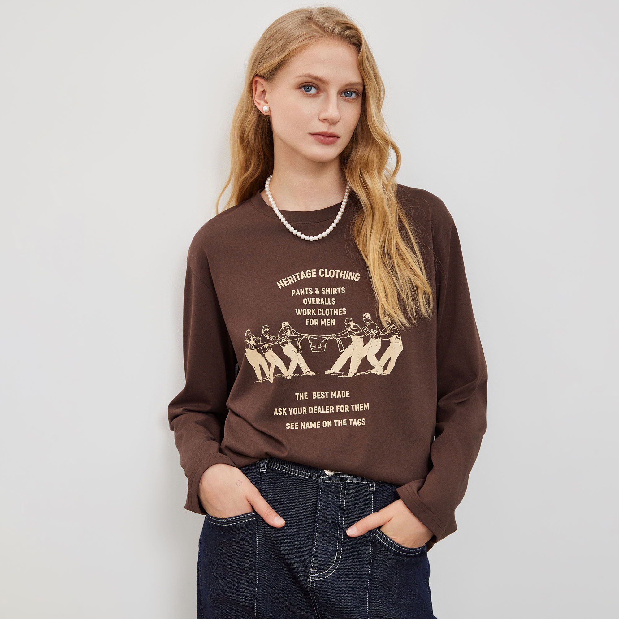 BasicHouse/百家好长袖T恤