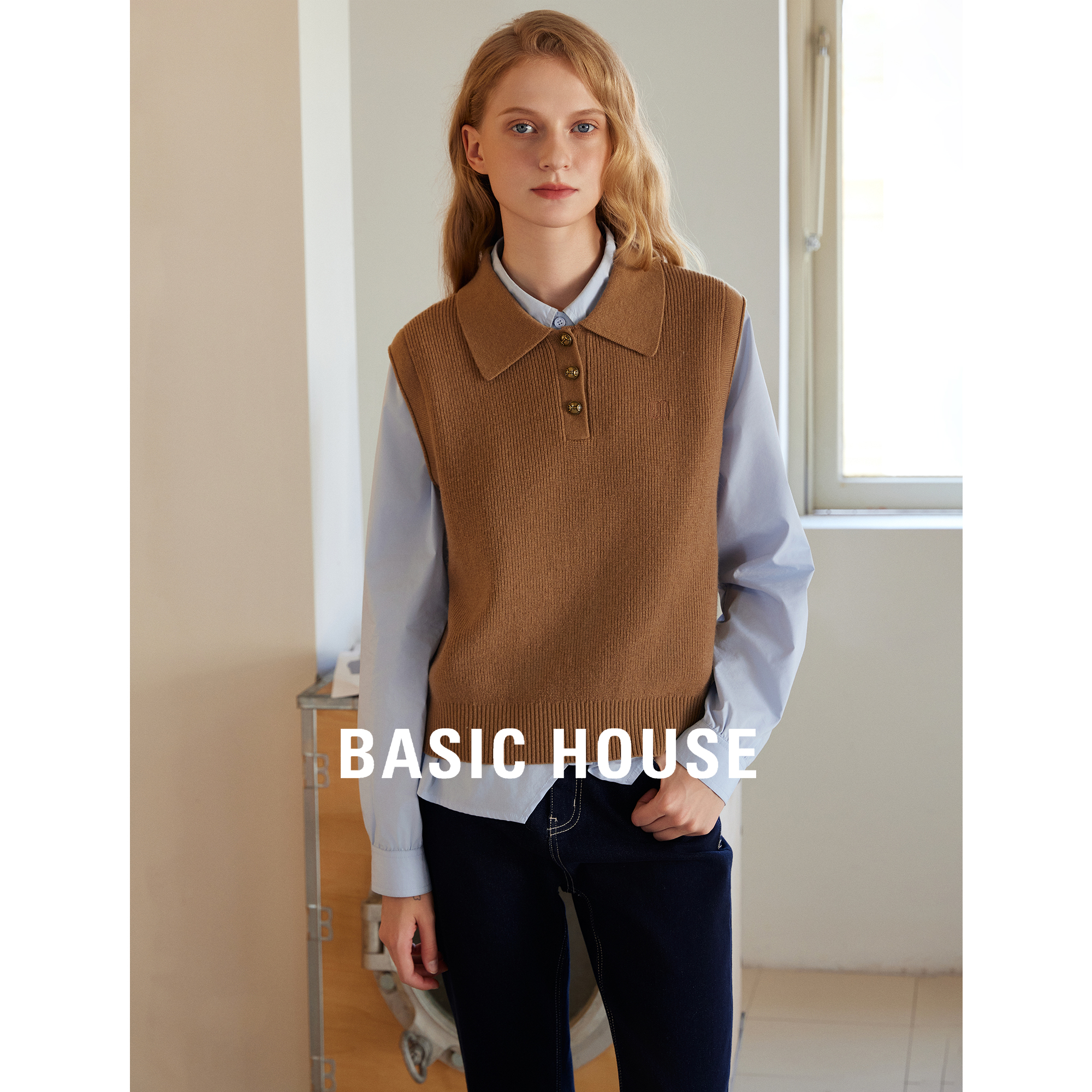 BasicHouse/百家好针织马夹