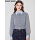 Basic 收腰短外套 新款 House 百家好灰色假两件翻领卫衣女2026春季