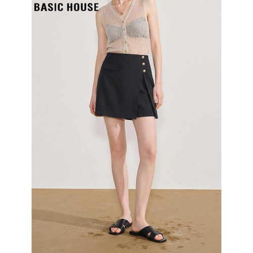 百家好高腰开叉西装短裤裙半身裙