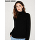 Basic 慵懒风软糯毛衣 女冬季 House 百家好黑色细闪高领羊毛针织衫