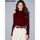 House 修身 百家好红色半高领针织衫 Basic 女冬季 简约基础款 打底衫