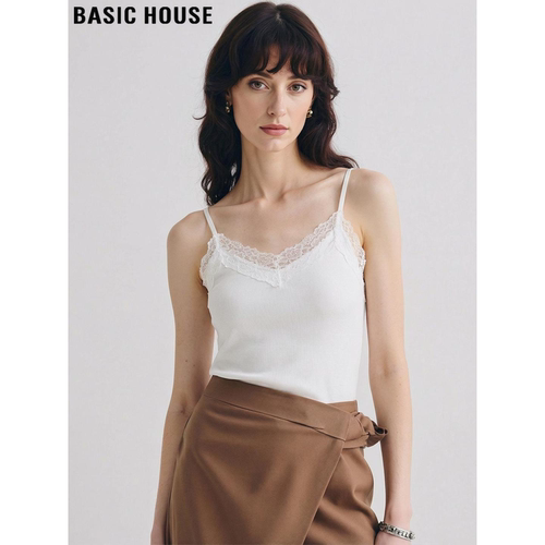 百家好白色蕾丝花边吊带女外穿