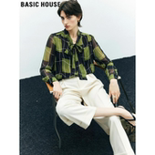 新款 Basic 系带领衬衣 子雪纺衫 女2026春季 House 百家好复古港风格