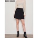 Basic 高腰a字包臀裙 新款 House 百家好不规则毛呢短裙女2026春季
