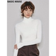House 百家好白色高领针织衫 女士冬季 Basic 100%羊毛堆堆领打底衫