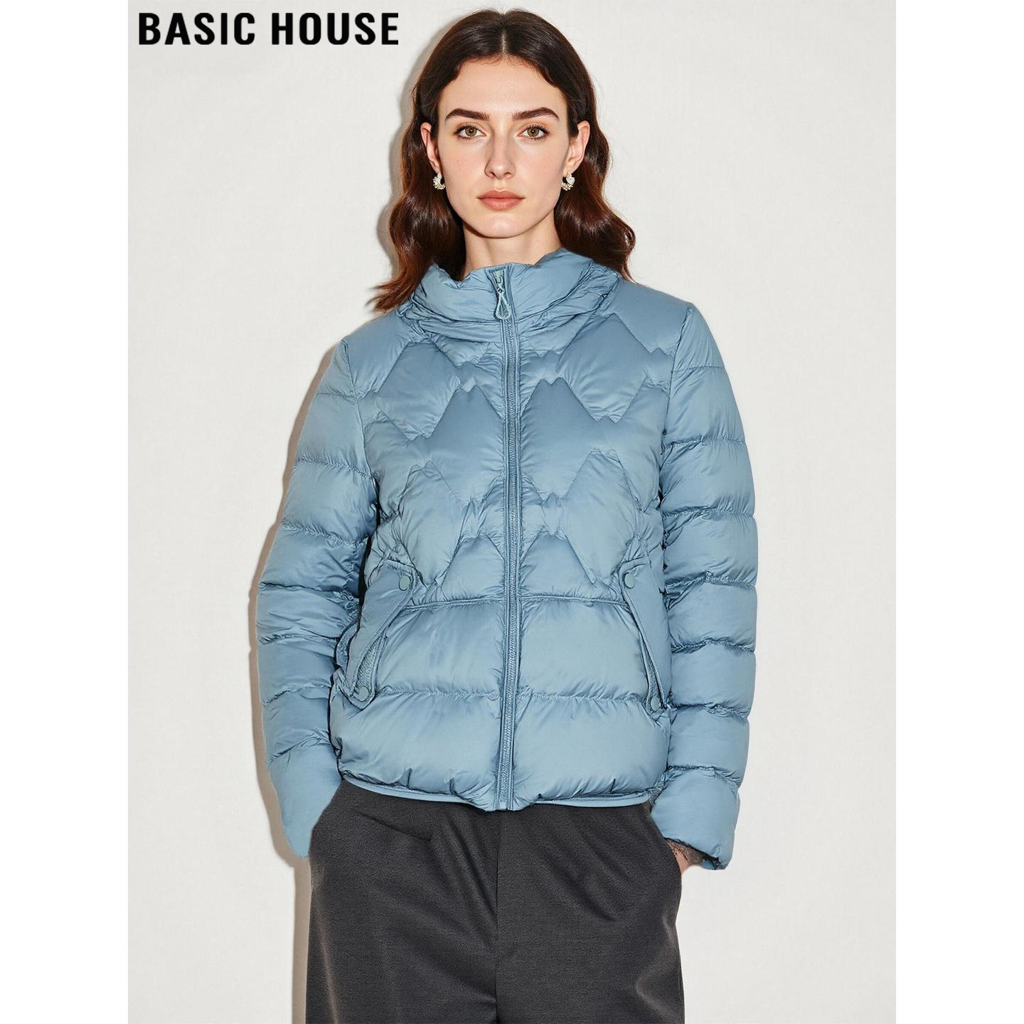 百家连帽90鸭绒羽绒服短款外套