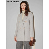 外套女士春季 百家好小个子加厚毛呢西装 高级感小西服 House Basic