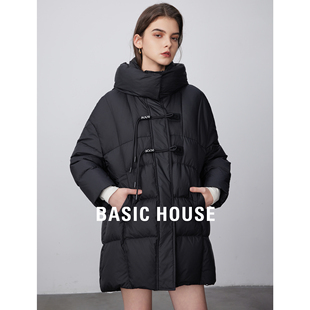 轻暖廓形外套 百家好立领连帽羽绒服女2023秋冬新款 House Basic