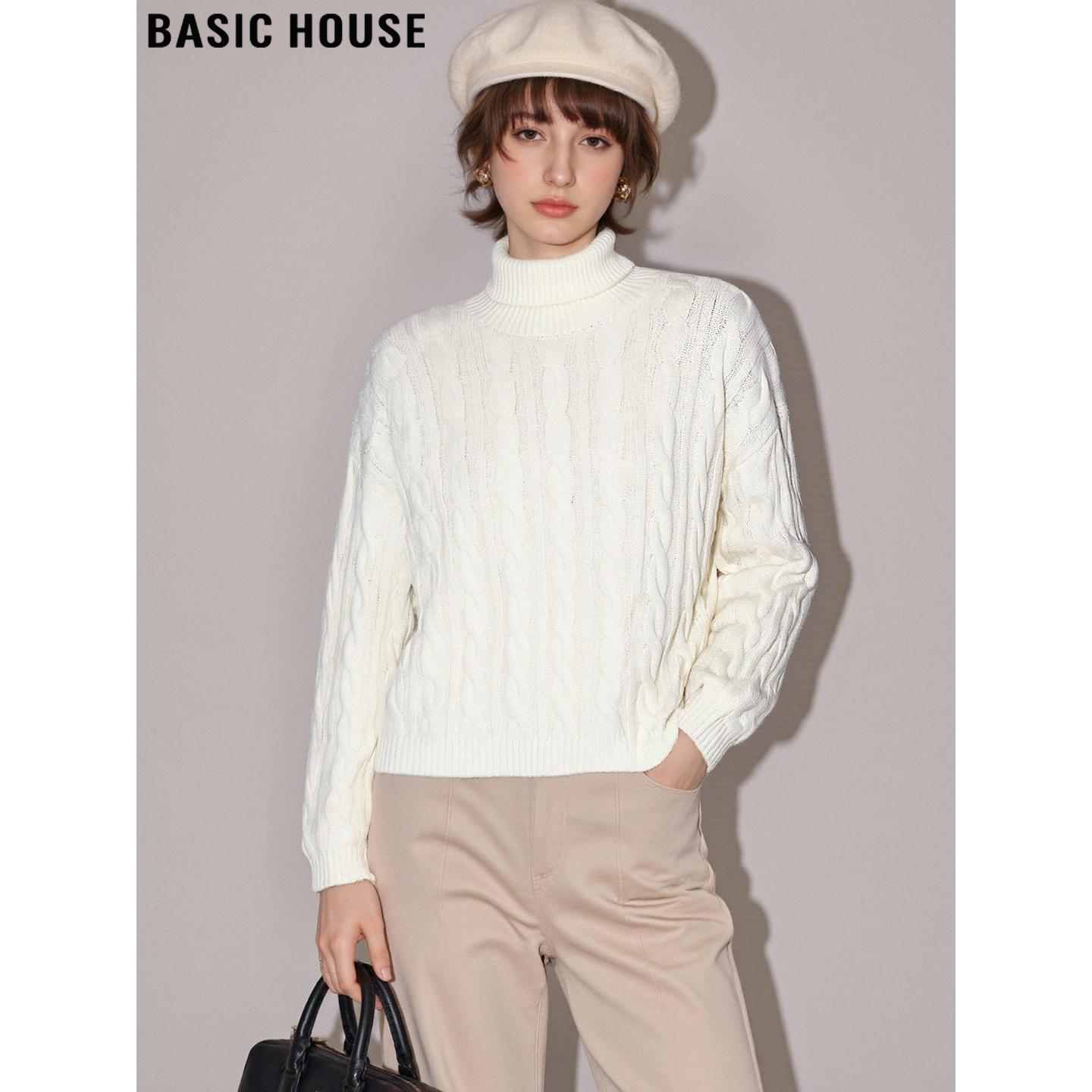 百家好100%羊毛高领软糯毛衣女冬