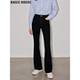 马蹄喇叭裤 Basic 女2026春季 百家好黑色高腰显瘦微喇牛仔裤 House