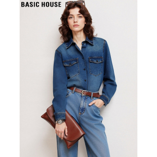 叠穿长袖 Basic 新款 百家好宽松休闲牛仔外套女2026春季 衬衣 House