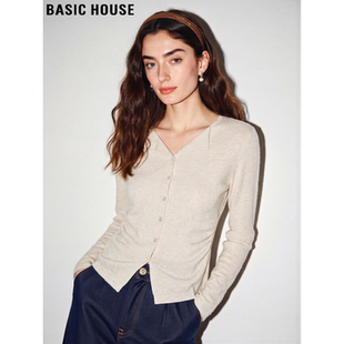V领针织衫 百家好法式 女2026春季 新款 上衣 Basic 设计感修身 House