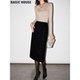 高腰修身 Basic 新款 百家好黑色亮片直筒裙女2026春季 包臀裙 House
