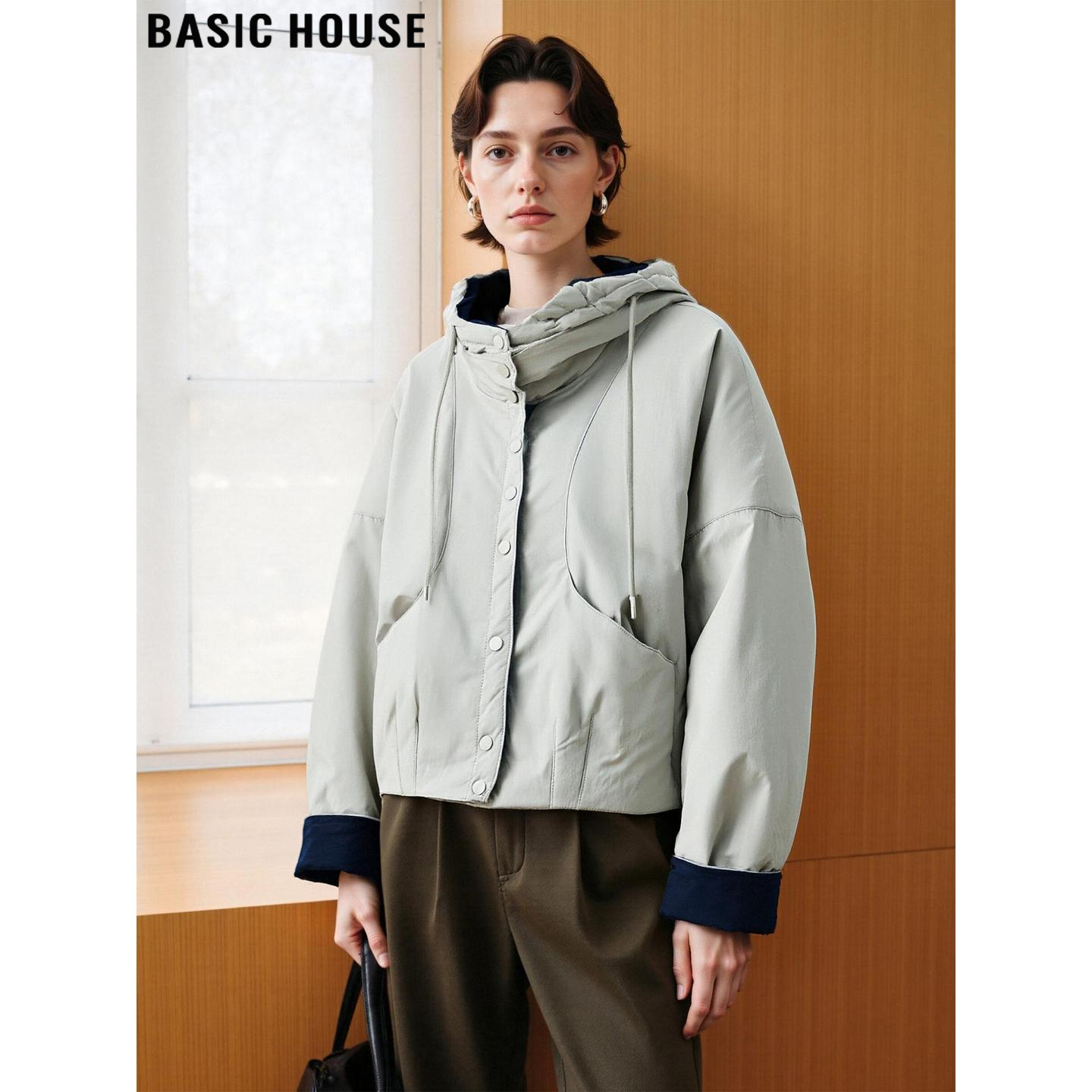 百家好时尚休闲加厚连帽棉服外套