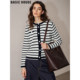 含羊毛打底衫 Basic 女2026春季 新款 House 百家好撞色条纹针织开衫