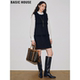 House 百家好黑色毛呢连衣裙女2026春季 新款 Basic 毛边无袖 背心裙