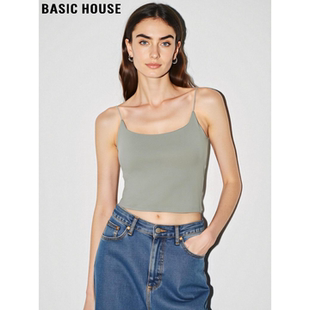 内搭带胸垫短款 Basic 衬衫 百家好细肩带吊带背心女夏季 美背 House