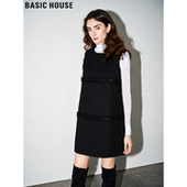 House 百家好黑色小香风背心裙女2026春季 新款 Basic 中长款 小黑裙