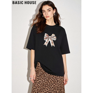 House 新款 百家好美式 T恤女2026夏季 宽松纯棉体恤 印花短袖 Basic