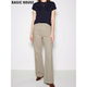 高腰显瘦含天丝马蹄裤 Basic 女春季 百家好卡其色微喇牛仔裤 House