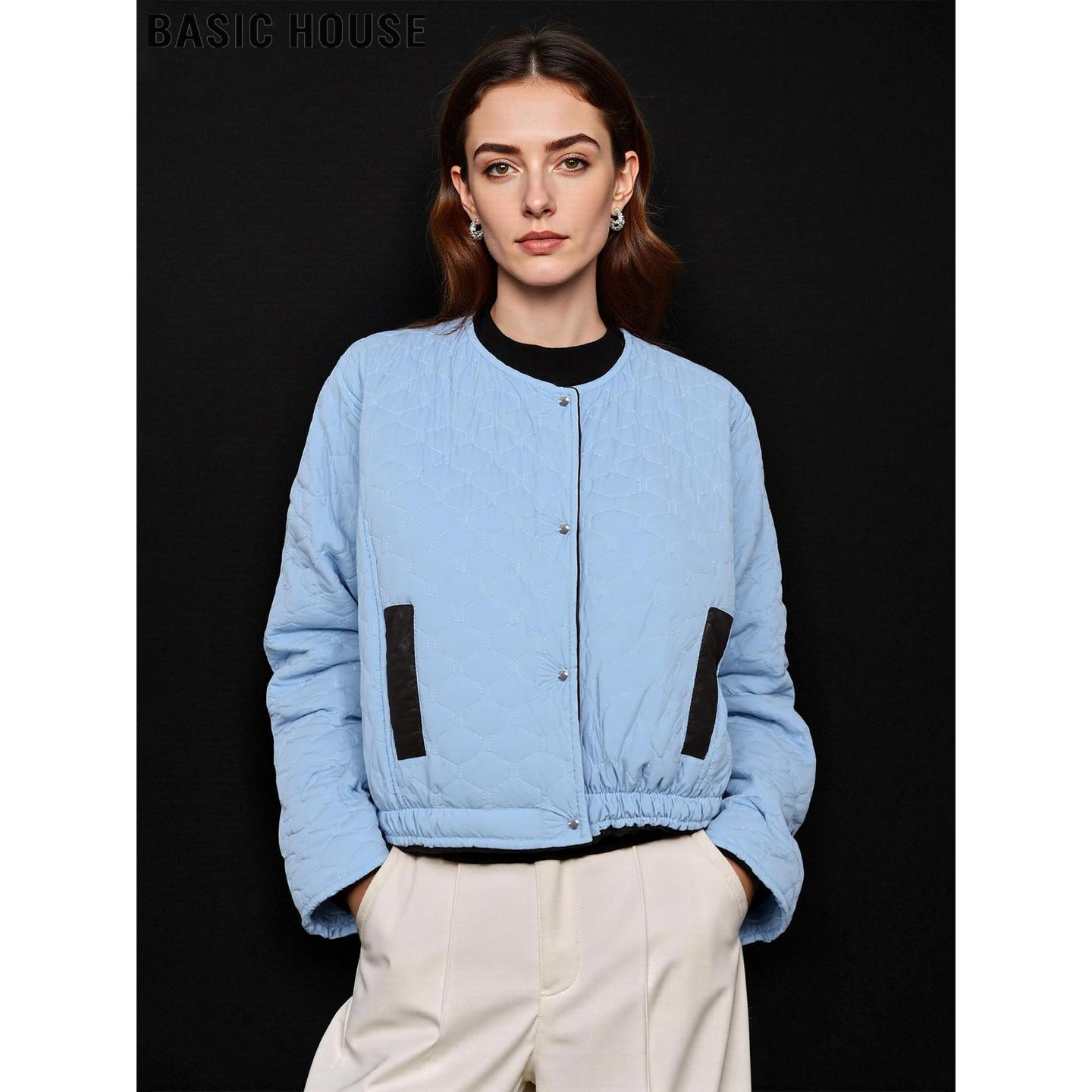 百家好双面穿加厚圆领短款外套女