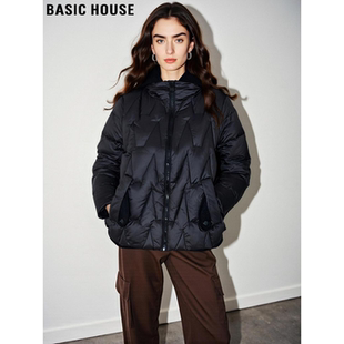 羽绒服女士冬季 百家好黑色轻薄款 高级感保暖90绒外套 House Basic