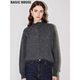 House 百家好灰色半高领毛衣女2026春季 新款 Basic 慵懒软糯针织衫