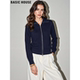 House 针织衫 百家好藏青色拉链外套女2026春季 显瘦短款 新款 Basic