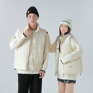 情侣装 背心2025新款 保暖宽松百搭马夹外套 加棉厚款 立领马甲男冬季