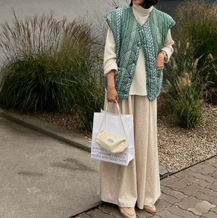 有调性棉马甲韩国代购2024冬女装新款文艺民族风图案宽松保暖马夹