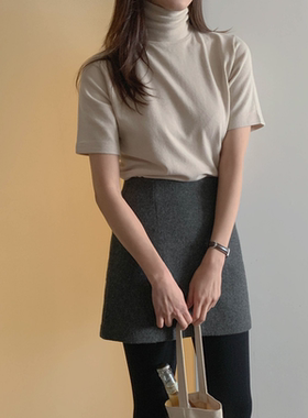 现 CRKO韩国代购正品秋冬舒适温暖高领内搭打底衫女短袖T恤