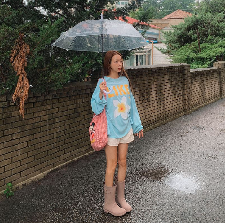 度假风印花tee 韩国代购2025秋季女装新款慵懒松弛感宽松长袖t恤