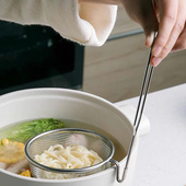 日本进口ECHO不锈钢漏勺捞面饺子过滤网家用厨房火锅油炸笊篱挂边