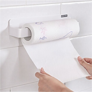 日本厨房橱柜下磁吸悬挂式纸巾架免打孔创意卫生间壁挂卷纸置物架