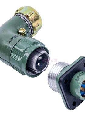 豪光圆型连接器弯式航空插头插座10芯YD28J10TR YD28K10Z接插件