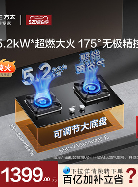 方太02-TH29B燃气灶煤气双灶嵌入式家用天然气液化气猛火官方旗舰