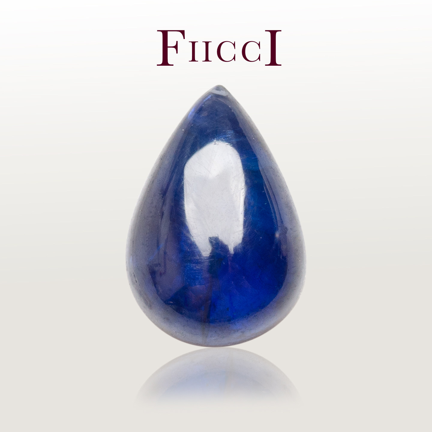 FIICCI菲伊奇 0.95克拉天然蛋面蓝宝石裸石水滴形皇家蓝素面蓝宝