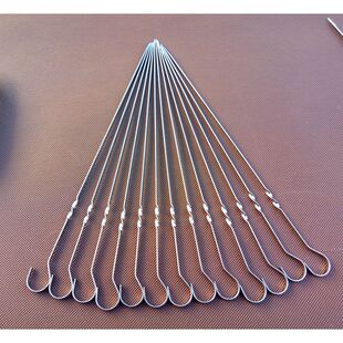 齐齐哈尔烤炉竹木签不锈钢烧烤针签钎子牛羊肉串签子吊炉钎子40CM