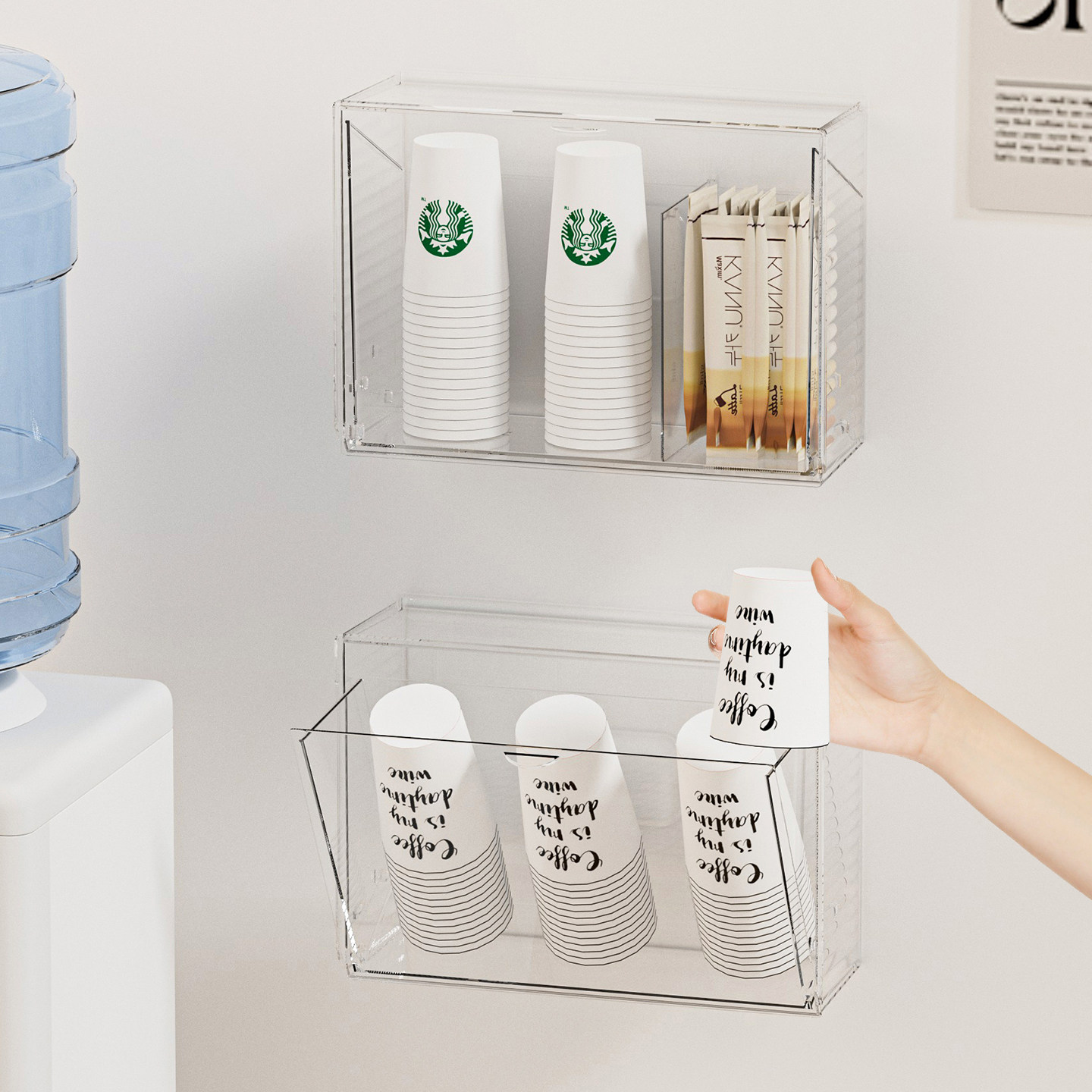 纸杯架一次性杯子取杯器壁挂式饮水机旁咖啡胶囊收纳盒家用置物架,家庭/个人清洁工具,杯架,淘宝优惠券,粉丝福利购,淘宝优惠卷