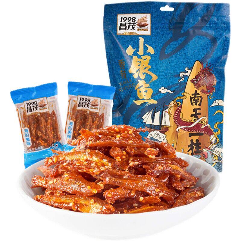 海南鱼昌茂香辣小银鱼 蜜汁鳗鱼辣味龙鱼片海味鱼干即食海鲜零食