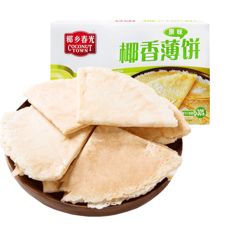 海南春光椰香薄饼原味咸味芒果味