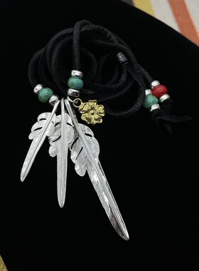 风切羽毛项链925纯银男女同款