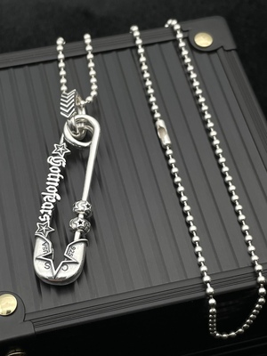 别针回形针吊坠S925纯银情侣