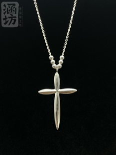 思涵 LARRY SMITH 十字架套链男款大号925纯银余文乐同款项链叠戴