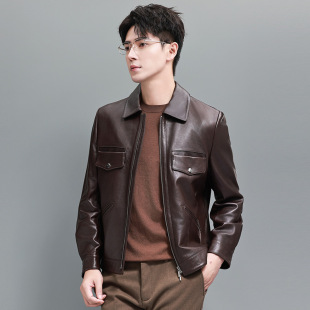 外套 新反绒绵羊皮西服真皮衣商务绒面皮夹克西装 普洛克正品 男装