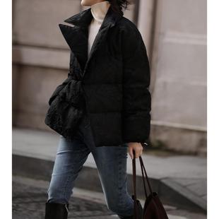 普洛克正品 黑色羽绒服女款高端女装短款加厚冬装冬季95白鹅绒