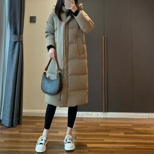 普洛克正品 95白鹅绒羽绒服女装中长款冬季女款小众鹅绒服面包服